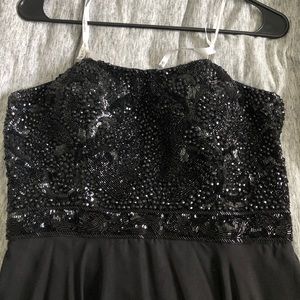 Sherri Hill Black Strapless Prom Dress